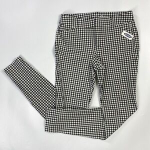 Old Navy Pikie Mid-Rise Secret Slim Pockets Pants Black White Gingham Check 4
